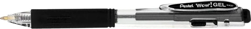 Roller cu gel, Pentel, Wow!Gel, 0.7 mm, plastic, negru