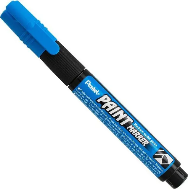 Marker permanent Pentel Paint Marker MMP20, 4 mm vopsea albastru