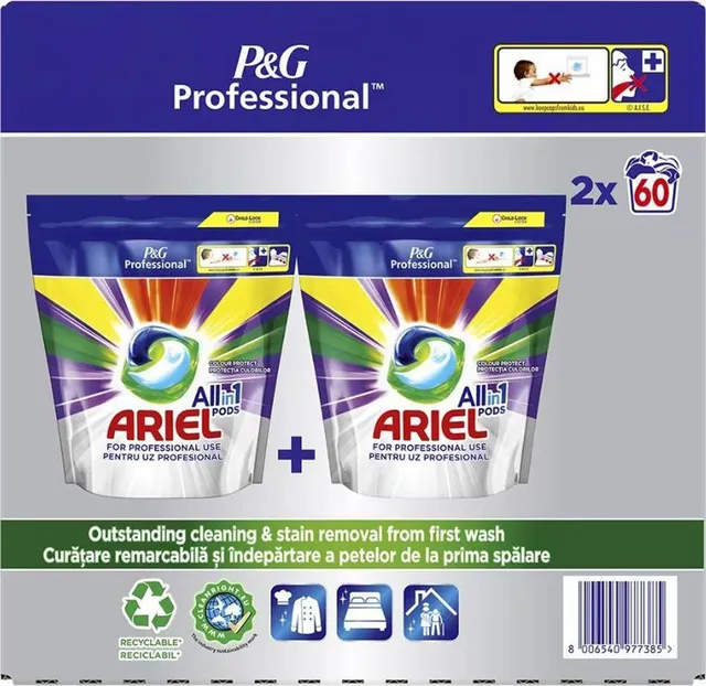 Detergent capsule Ariel Professional All in 1 PODS Color, 120 spalari