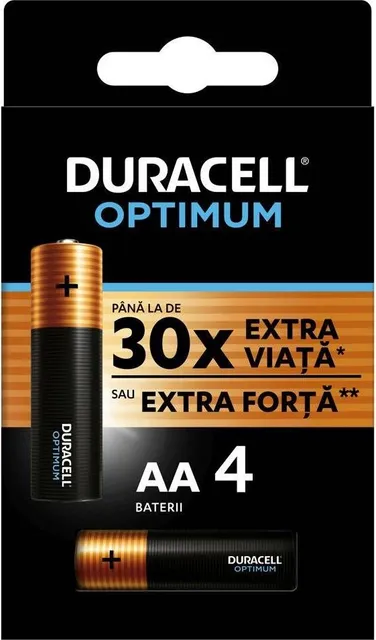 Baterii Duracell R6 Optimum AA, 4 bucati