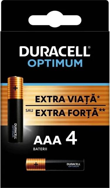 Baterii Duracell LR3 Optimum AAA, 4 bucati
