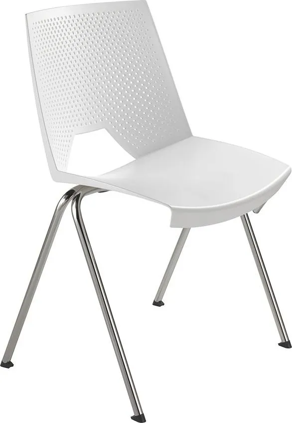 Scaun de vizitato Strike 2131 CR suprapozabil, cadru din otel, rezistent, durabil