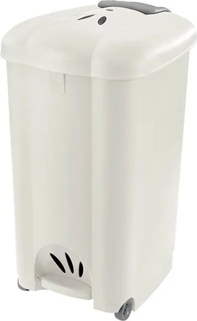 Cos gunoi Carolina cu pedala, alb, 50L