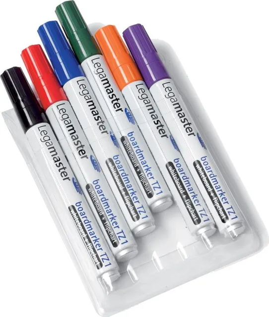Marker pentru tabla Legamaster, TZ1 varf rotund, 1.5-3 mm, 6 culori/set