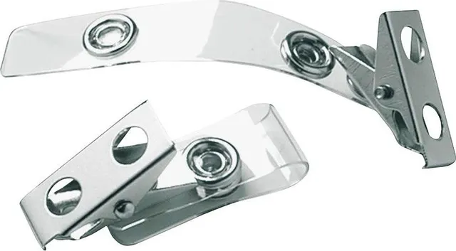 Clips metalic pentru ecuson, 25 bucati/cutie