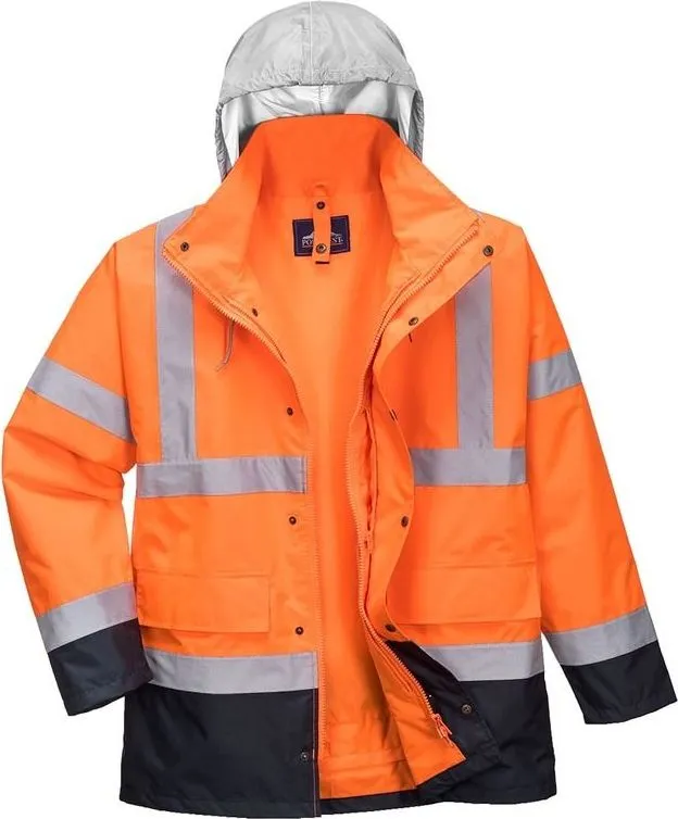 Jacheta Portwest S471 Contrast Traffic 4-in-1, portocaliu/navy, EN ISO 20471 Clasa 3