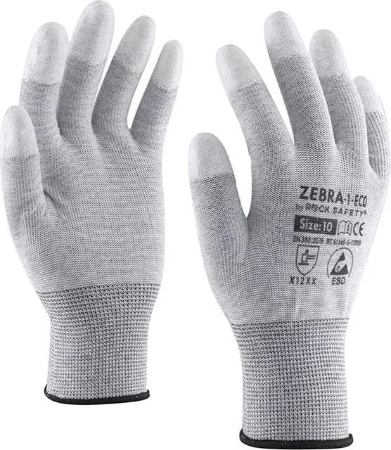 Manusi Rock Safety Zebra ESD poliester, fibra carbon, mersate
