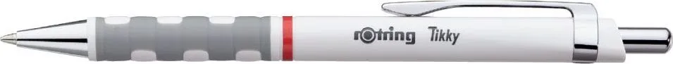 Pix cu mecanism, Rotring, Tikky III, 0.8 mm, alb, mina albastra