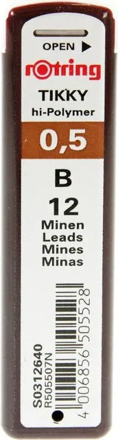 Mine creion mecanic Rotring, 0.5 mm, B, 12 bucati/cutie