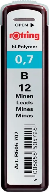 Mine creion mecanic Rotring, 0.7 mm, B, 12 bucati/cutie