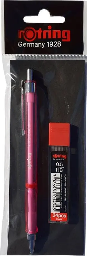 Set creion mecanic Rotring Visuclick 0.5 mm + etui 24 mine, diverse culori