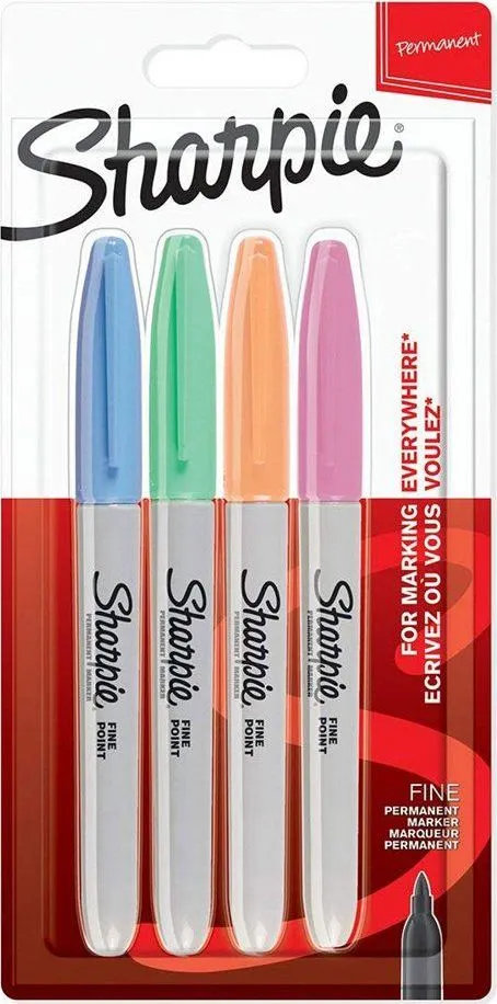 Set marker permanent Papermate, Sharpie, 4 culori, pastel