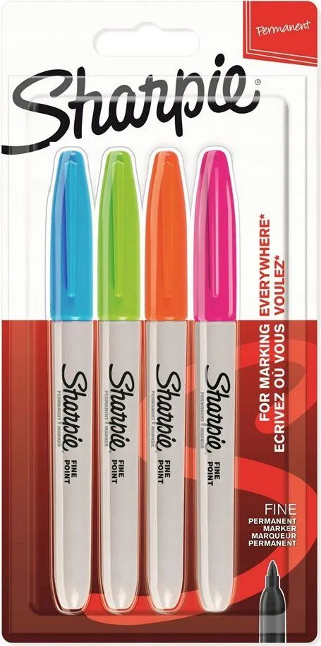 Set marker permanent Papermate, Sharpie, 4 culori, vivid
