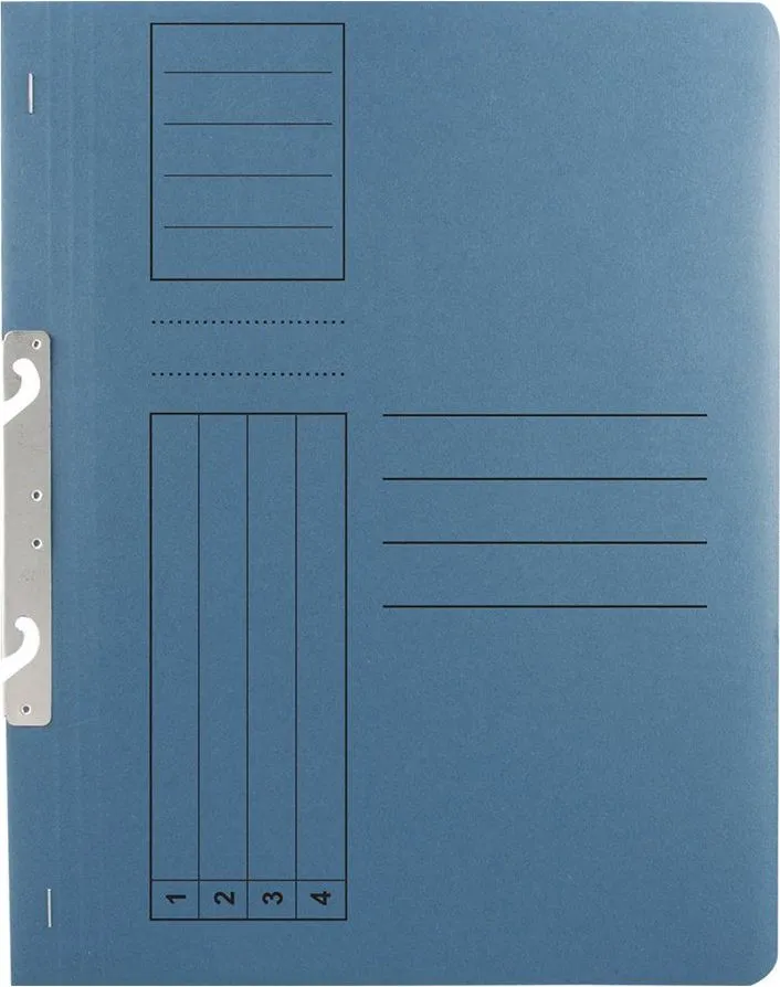 Dosar incopciat 1/1 Basic, carton, albastru, 10 bucati/set