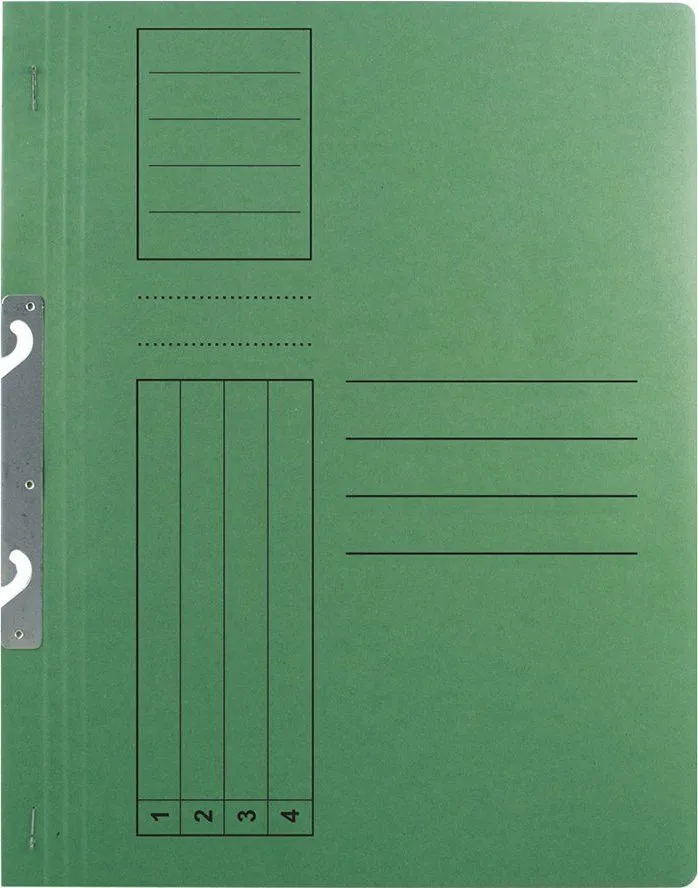 Dosar incopciat 1/1 Basic, carton, vernil, 10 bucati/set