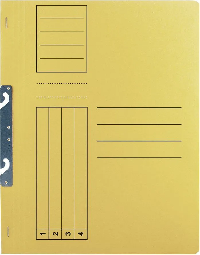 Dosar incopciat 1/1 Basic, carton, galben, 10 bucati/set