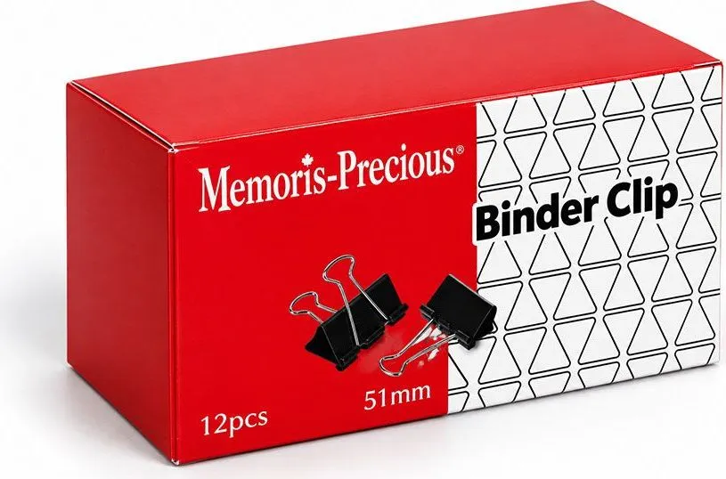 Clipsuri metalice Memoris-Precious, 51 mm, negre, 12 bucati/set