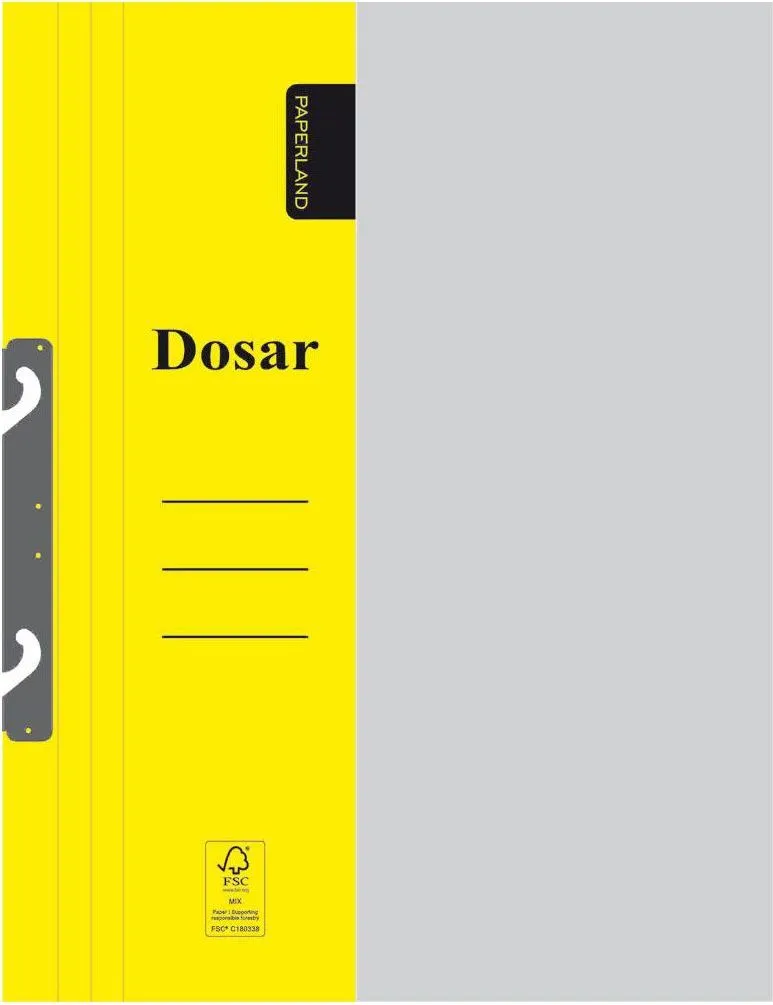 Dosar carton galben incopciat A4 250-300 grame 1/2, 50 bucati/set