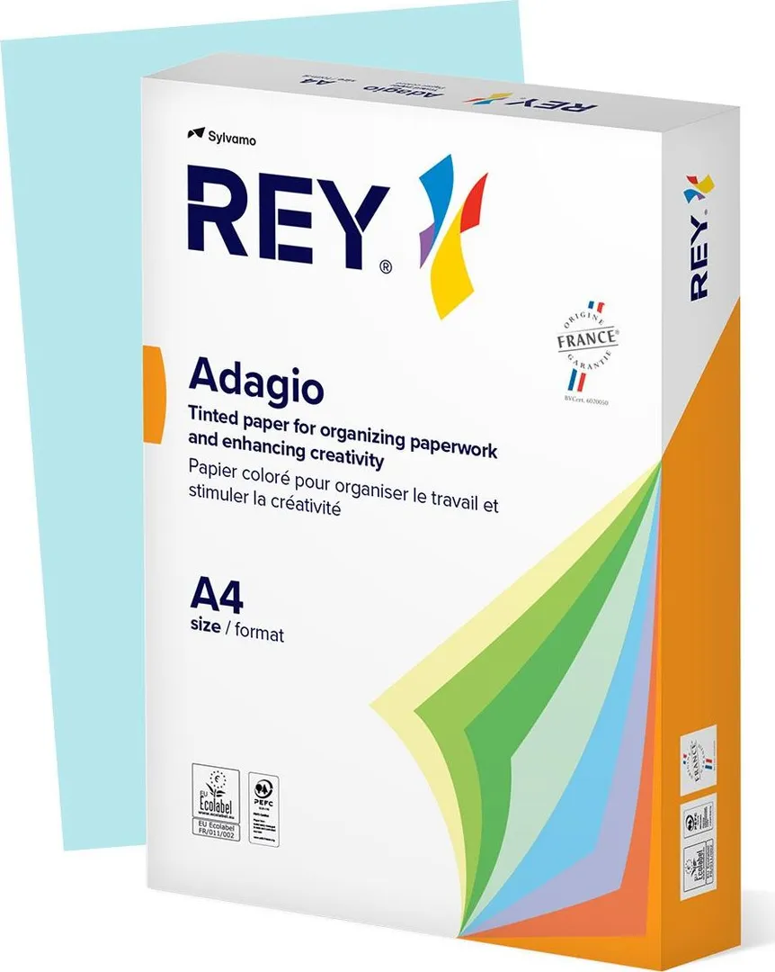 Hartie color REY Adagio, A4, 80g, 500 coli/top, bleu pastel, Sky 86