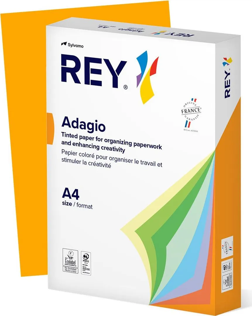 Hartie color REY Adagio, A4, 80g, 500 coli/top, portocaliu, Pumpkin 70