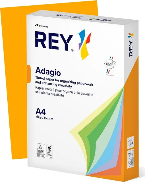 Hartie color REY Adagio, A4, 80g, 500 coli/top, portocaliu, Pumpkin 70