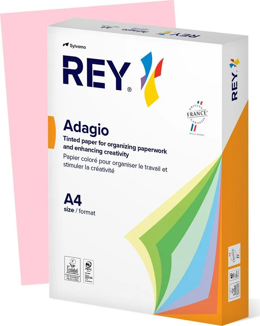 Hartie color REY Adagio, A4, 80g, 500 coli/top, roz pastel, Pink 89