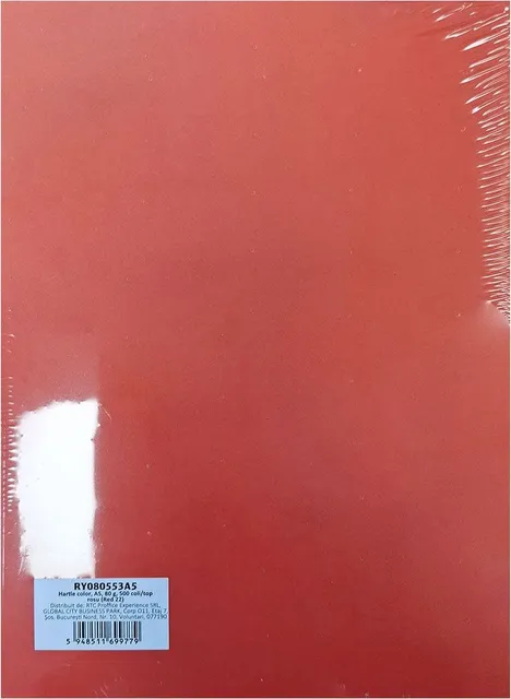 Hartie color REY, A5, 80g, 500 coli/top, rosu (Red 22)