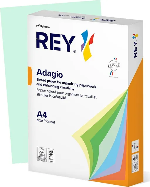 Hartie color REY Adagio, A4, 80g, 500 coli/top, verde pastel, Bright Green 81