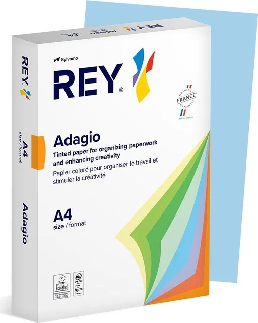 Carton color REY Adagio, A4, 160g, 250 coli/top, bleu pastel, Blue 01