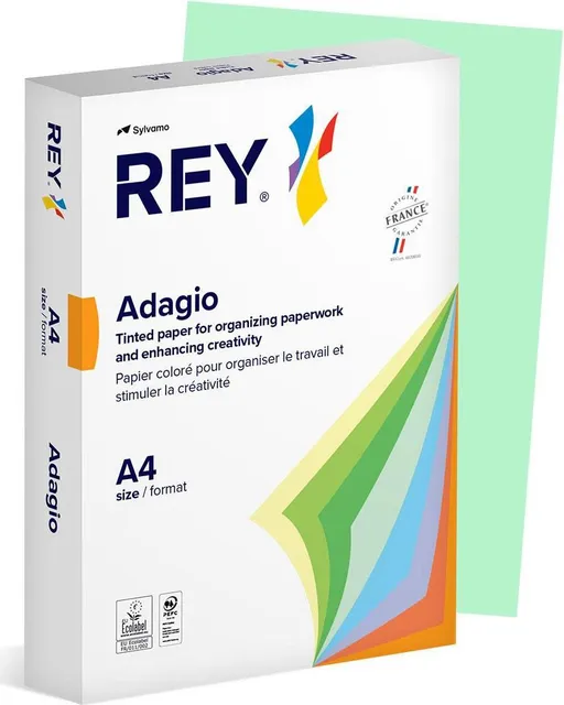 Carton color REY Adagio, A4, 160g, 250 coli/top, verde pastel, Green 09