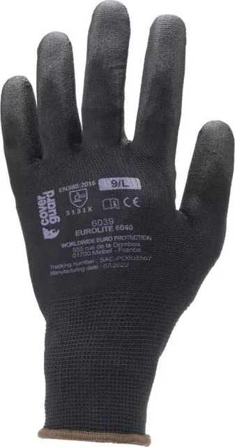 Manusi protectie imersate, Eurolite 6040, negre, marimea 8