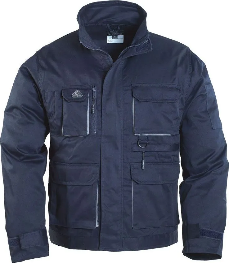 Jacheta tercot 245 g/mp bluemarin marime M, cu mansete reglabile si fermoar ascuns