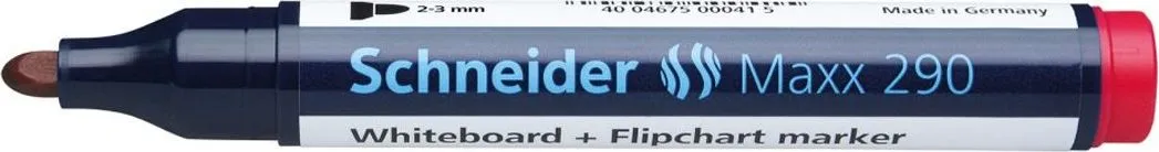 Marker pentru tabla Schneider Maxx 290, varf rotund 2-3 mm, rosu
