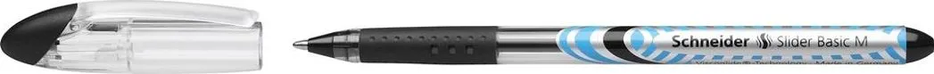 Pix cu gel Schneider Slider M, corp transparent, varf 0.4 mm, negru
