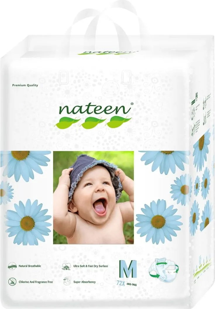 Scutece ecologice Nateen Premium Line Nr. 3 6-10 kg, 72 bucati/pachet
