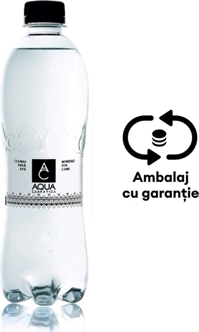 Apa minerala carbogazoasa Aqua Carpatica, 0.5 l, 12 sticle/bax, eticheta SGR