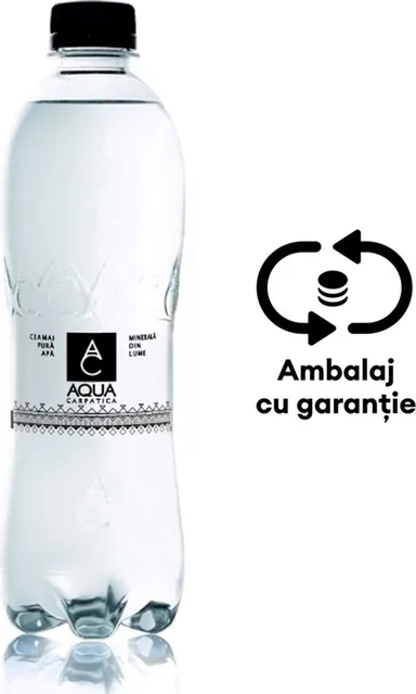 Apa minerala carbogazoasa Aqua Carpatica, 0.5 l, 12 sticle/bax, eticheta SGR