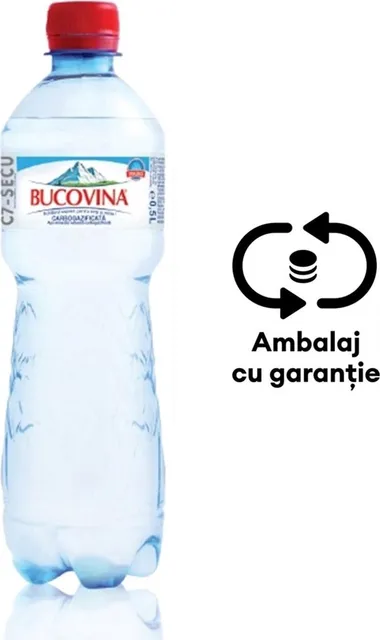 Apa minerala carbogazoasa Bucovina, 0.5 l, 12 sticle/bax, eticheta SGR