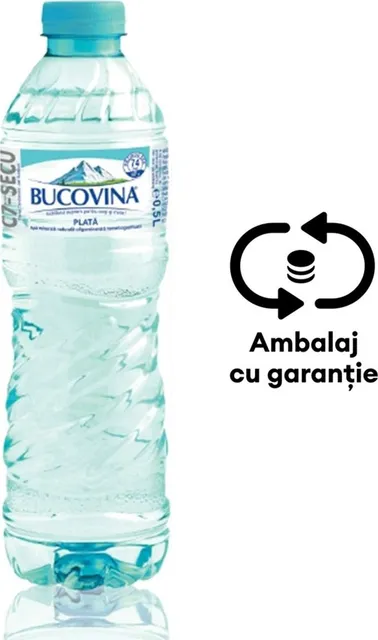 Apa minerala plata Bucovina, 0.5 l, 12 sticle/bax, eticheta SGR