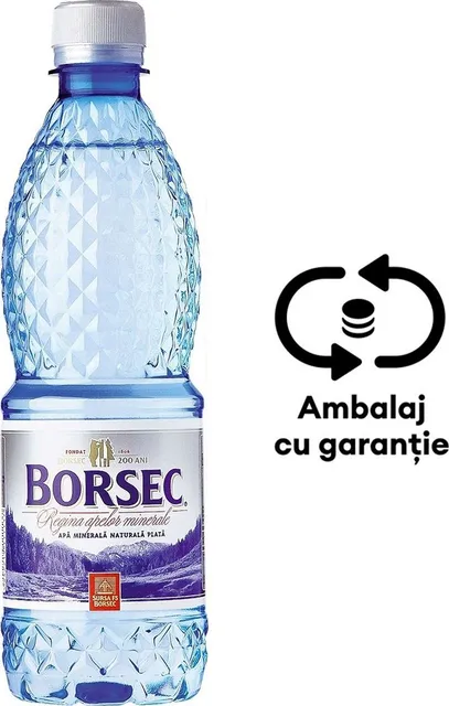 Apa minerala plata Borsec, 0.5 l, 12 sticle/bax, eticheta SGR