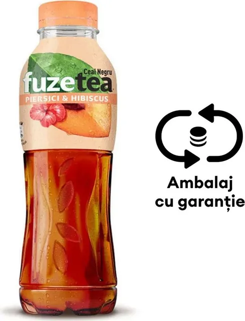 Bautura racoritoare Fuzetea peirsici, 0.5 l, 12 bucati/bax, eticheta SGR