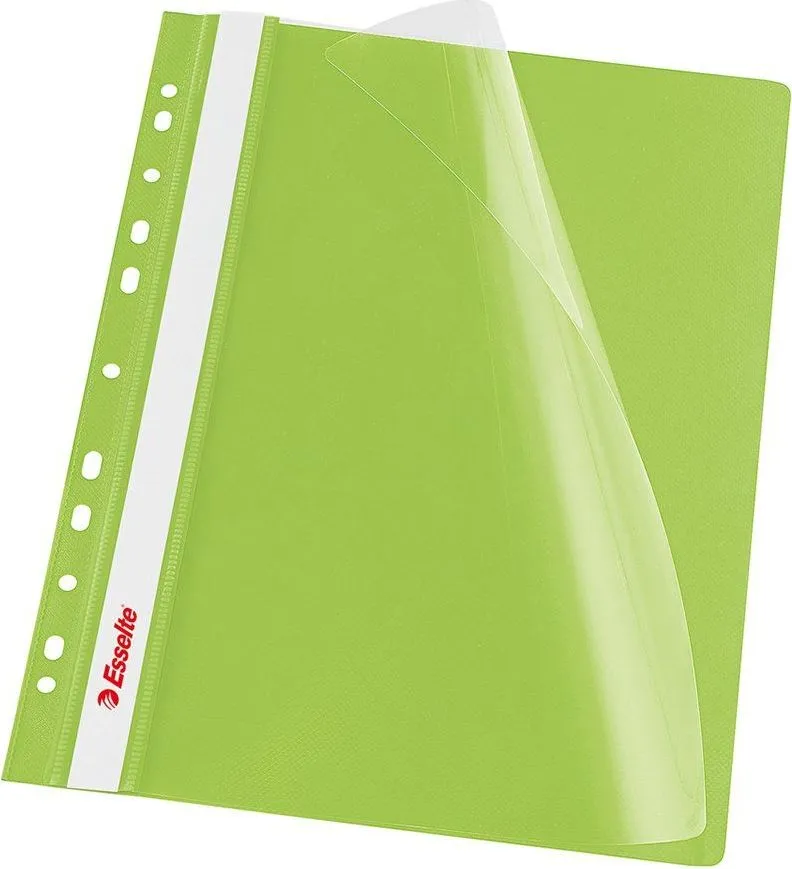 Dosar PP cu multiperforatii Esselte Vivida, A4, verde, 10 buc/set