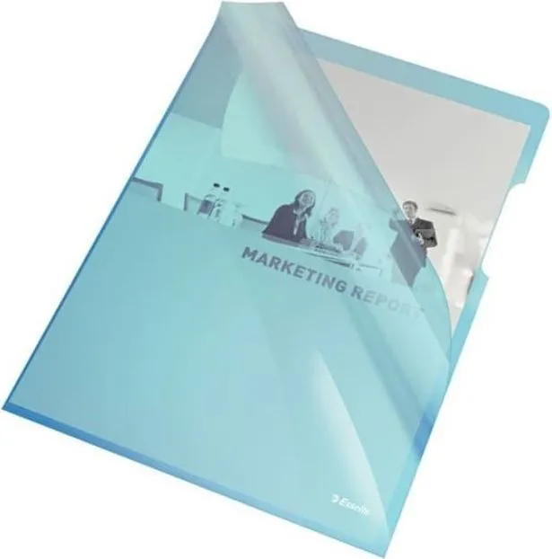 Mapa de protectie Esselte, A4, cristal, 150 mic, albastru set de 25 buc