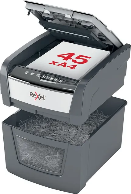 Distrugator documente automat, Rexel Optimum 45X, P4, cross-cut, 45 coli