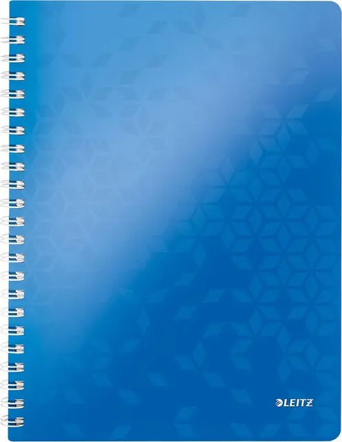Caiet de birou Leitz WOW, PP, A4, cu spira, matematica, metalizat