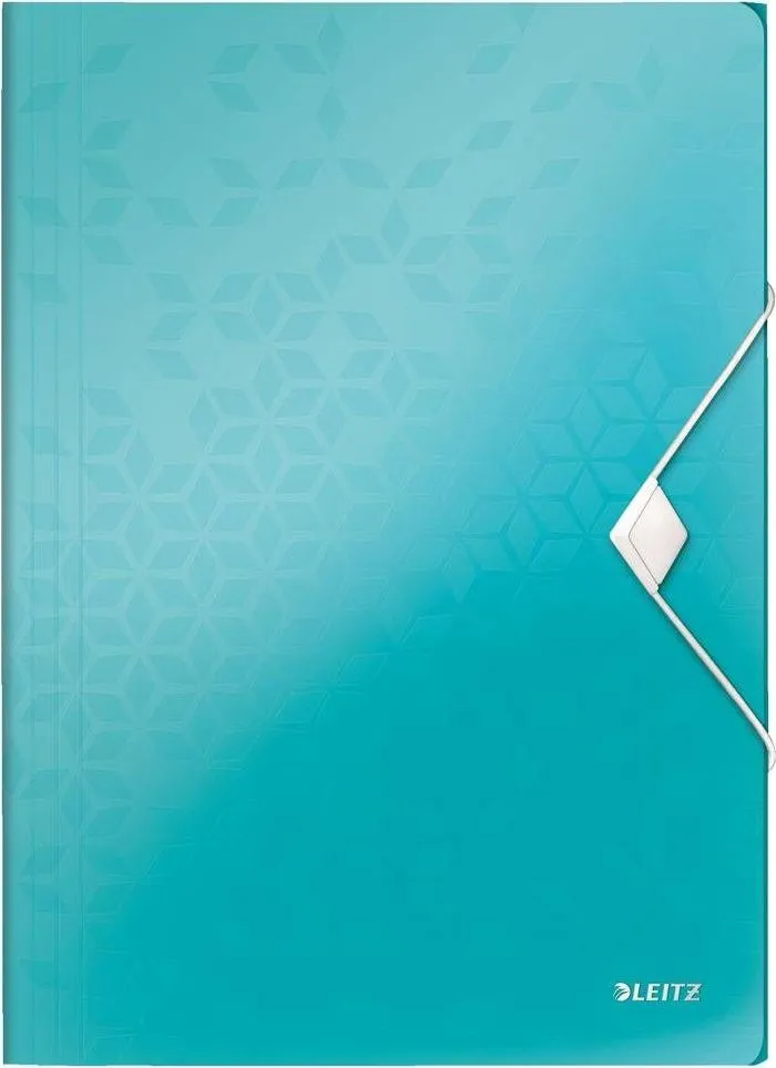Mapa cu elastic Leitz WOW, PP, A4, 150 coli, turcoaz