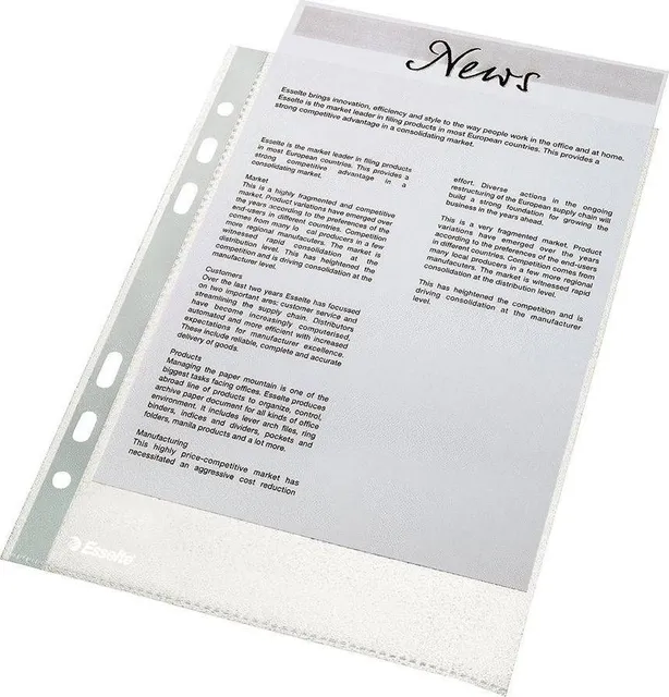 Folie de protectie Esselte Economy, A4, 35 microni, set de 100 buc