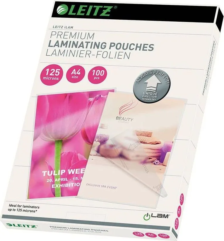 Folie Leitz UDT pentru laminare la cald, A4, 125 microni