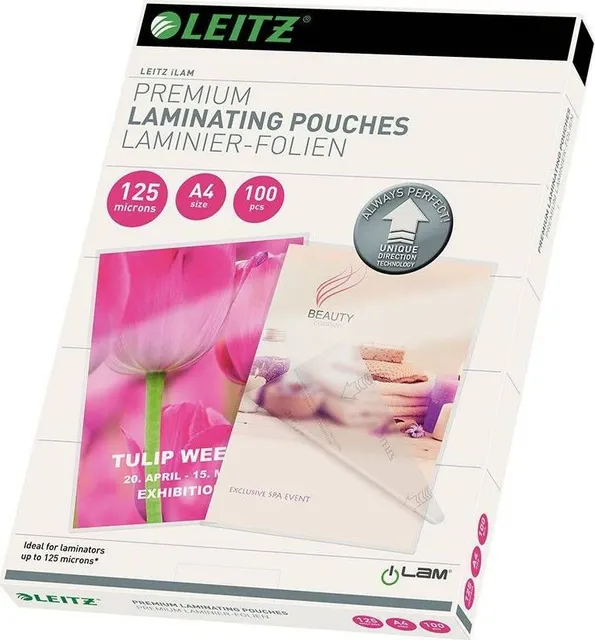 Folie Leitz UDT pentru laminare la cald, A4, 125 microni