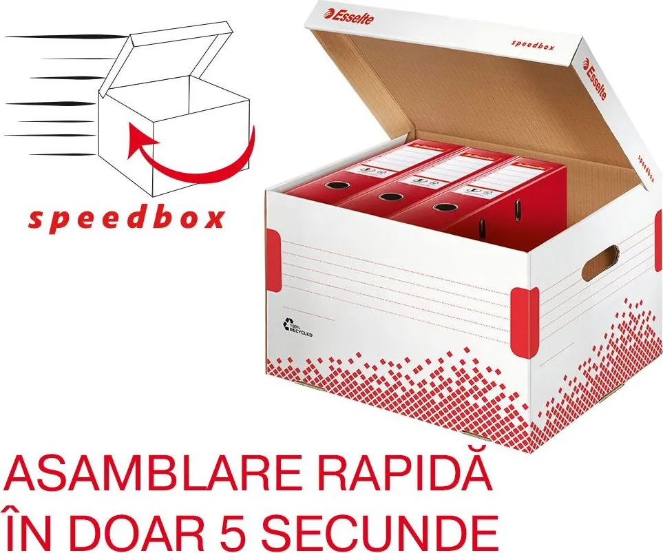 Container de arhivare Esselte Speedbox pentru bibliorafturi